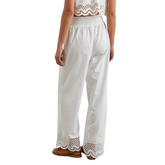 210. RAILS White Wide Leg Lightweight Lace Trim Henrik Pant $198 LIKE NEW Small - Picture 3 of 7